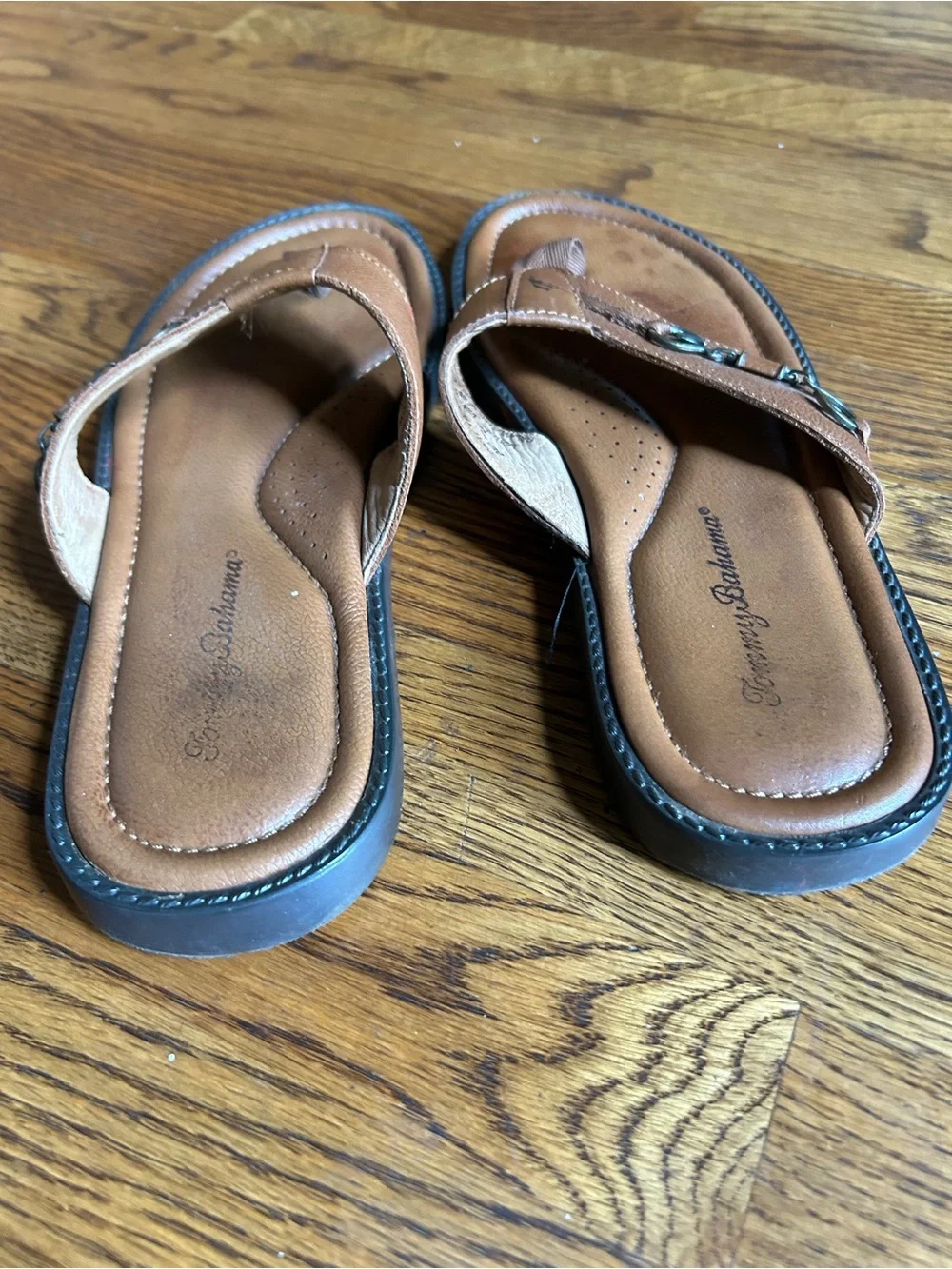 Tommy Bahama Belize Vintage Leather Thong Sandals Men’s Size 10M Brown FlipFlop